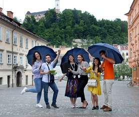 Regional BioCamp for participants started with a treasure hunt around Ljubljana.