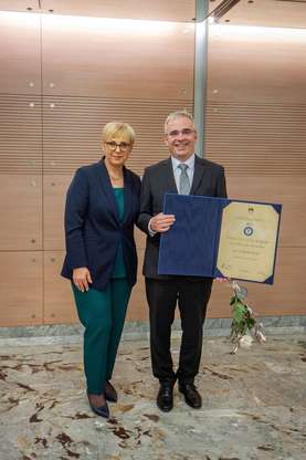 Prof. dr. Zdenko Časar with President of Slovenia Nataša Pirc Musar