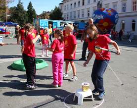 Children competing at Funny Olympics 