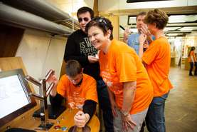 Blind and visually impaired children visit the House of Experiments