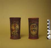 Apothecary jars, wooden