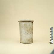 Marble container, Roman period, with lid