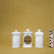 Milk glass apothecary jars for extracts