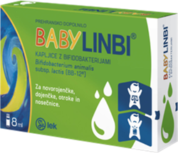 Baby Linbi®, kapljice za otroke s prijateljskimi bifidobakterijami